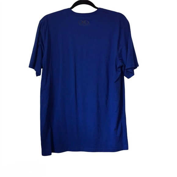 Under Armour Big Logo L Graphic Tee Blue Spell Out - Picture 4 of 5